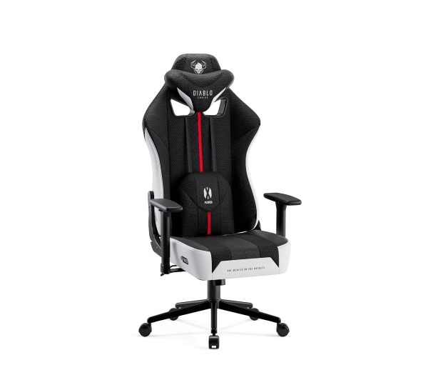 Diablo Chairs X-Player 2.0 Small do 90kg Skóra ECO Tkanina Biało-czarny - Kup na Raty - RRSO 0%