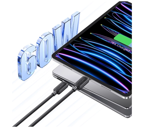 USAMS KY Series 60W USB-C do USB-C 1m Biały