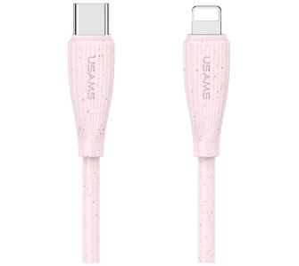 Kabel USAMS Green Series 30W USB-C do Lightning 1m Różowy