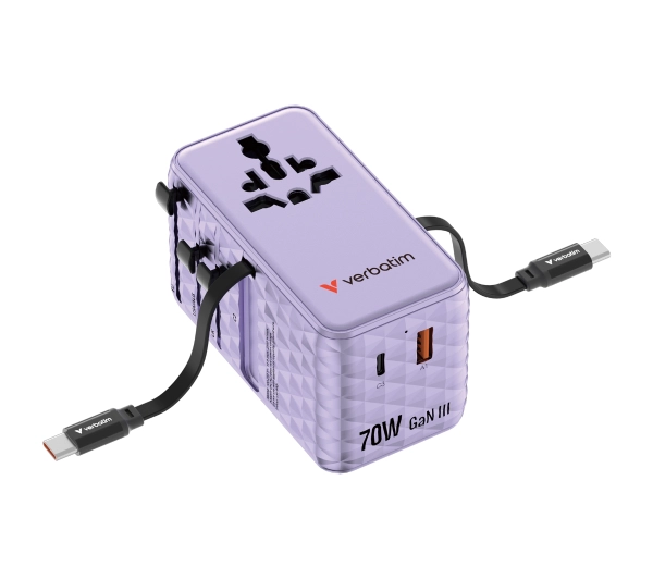 Verbatim 30188 70W 2x kabel USB-C Purple