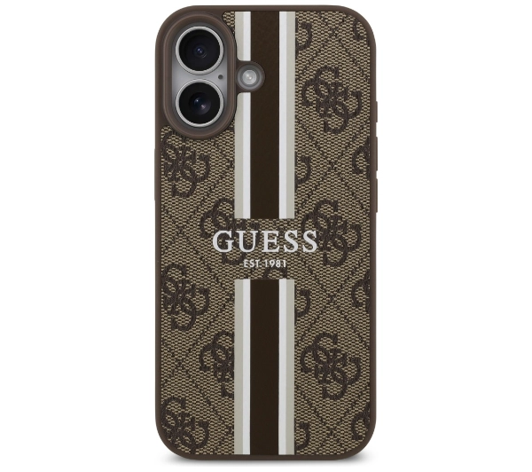 Guess 4G Printed Stripes MagSafe do iPhone 17 Brązowy