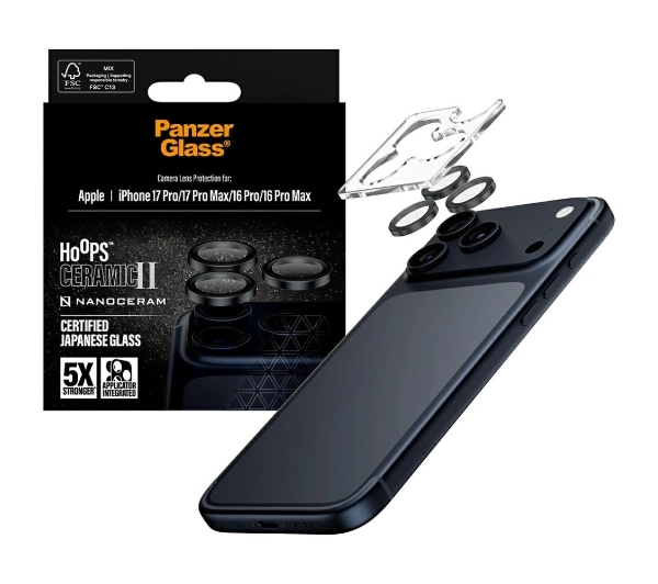 PanzerGlass Hoops Ceramic II do iPhone 17 Pro / 17 Pro Max