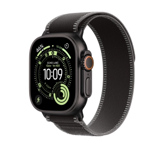 Apple Watch Ultra 3 GPS + Cellular koperta z tytanu Czarna 49mm Opaska Trail Czarna Rozmiar S/M