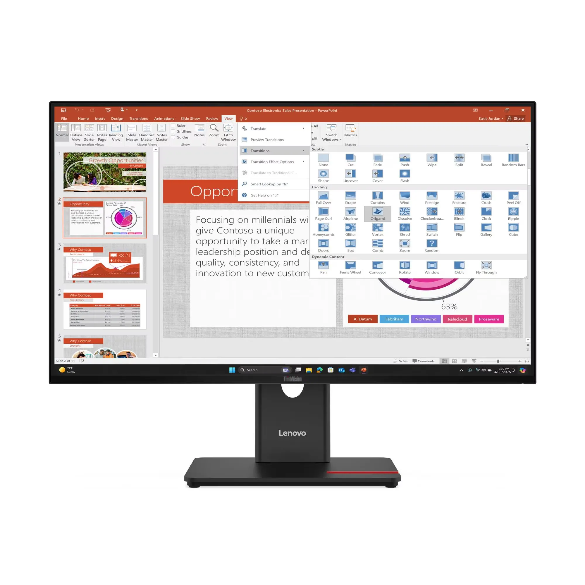 Monitor Lenovo ThinkVision T27-40 (64A5MAT6EU) 27" Full HD IPS 120Hz 4ms