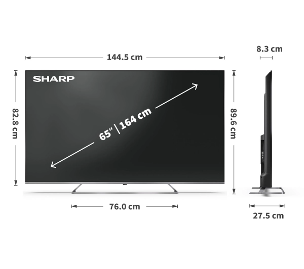 Sharp 65JP7765E 65" QLED Mini LED 4K Google TV Dolby Vision Dolby Atmos HDMI 2.1 DVB-T2 - Kup na Raty - RRSO 0%