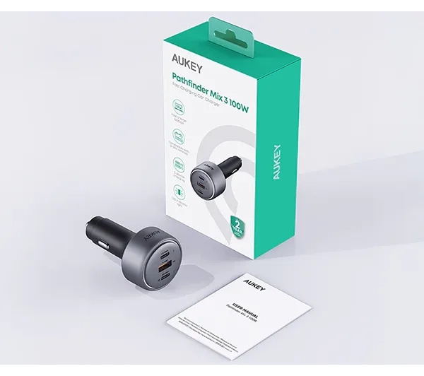 Aukey Pathfinder PD CC-P3 2xUSB-C 1xUSB 100W - ⚡ EURO HIT CENOWY! ⚡