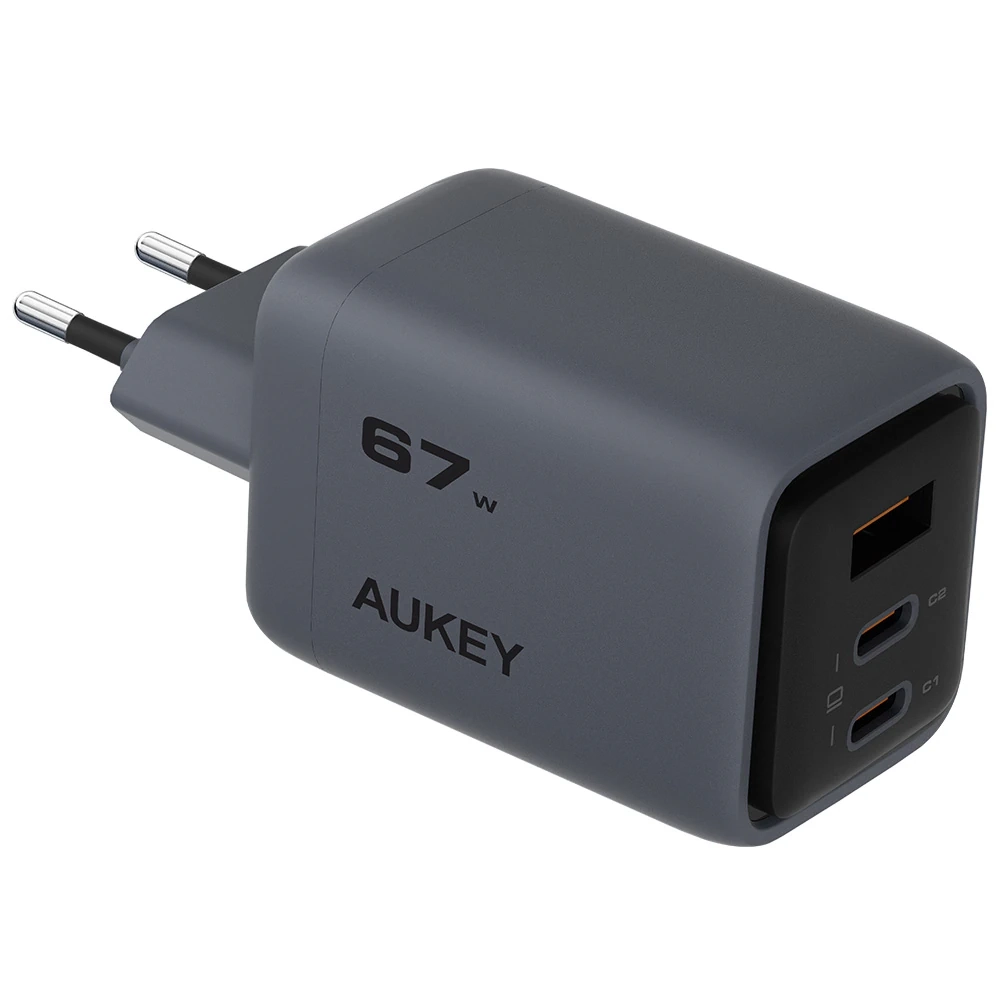 Ładowarka sieciowa Aukey Comet Mix USB-C 67W PA-C3 Szary