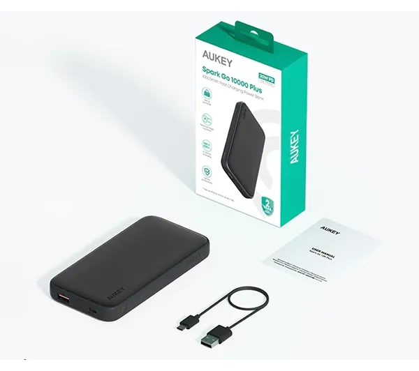 Aukey Spark Go 10000 Plus PB-Y46P 10000mAh 22,5W Szary - ⚡ EURO HIT CENOWY! ⚡