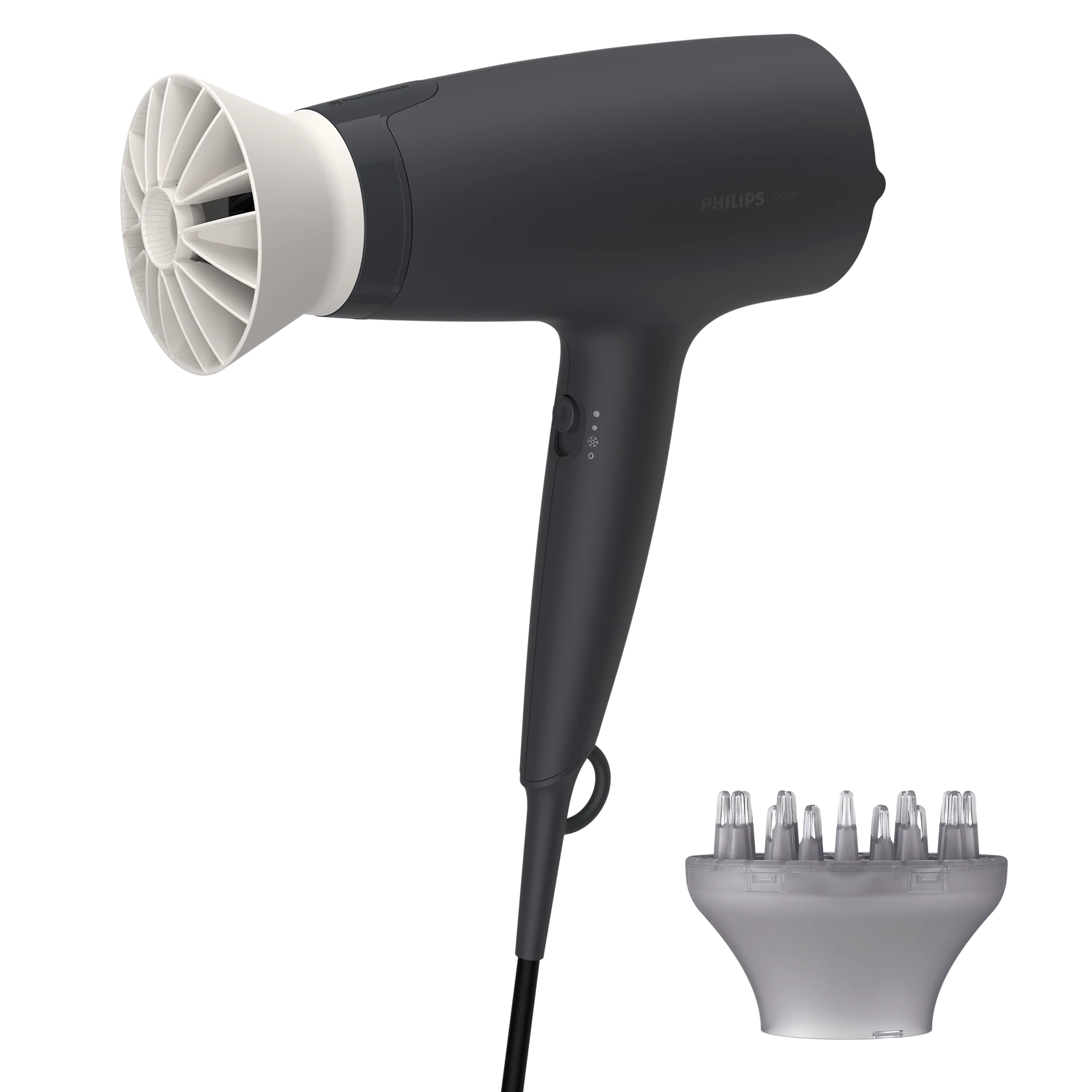 Suszarka do włosów Philips Seria 3000 BHD302/30 Dyfuzor Zimny nawiew 1600W 3 prędkości 3 temperatury