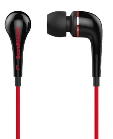 Słuchawki przewodowe SoundMAGIC ES11S Dokanałowe Mikrofon Czarno-czerwony