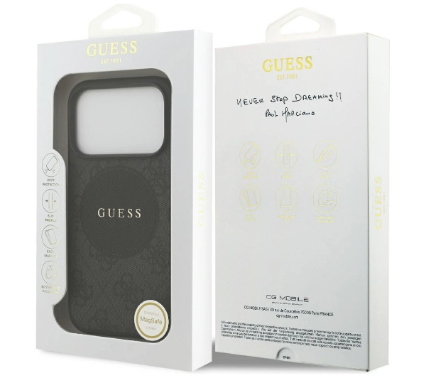 Guess 4G Circle Classic Logo MagSafe do iPhone 17 Pro Czarny