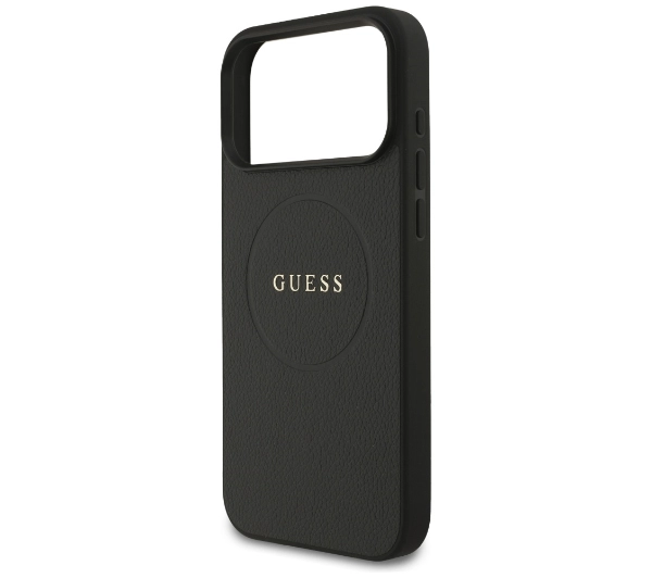 Guess Grained Ring MagSafe do iPhone 17 Pro Max czarny