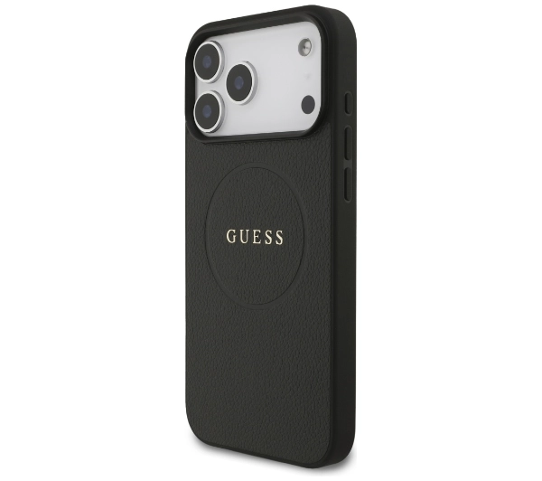 Guess Grained Ring MagSafe do iPhone 17 Pro Max czarny