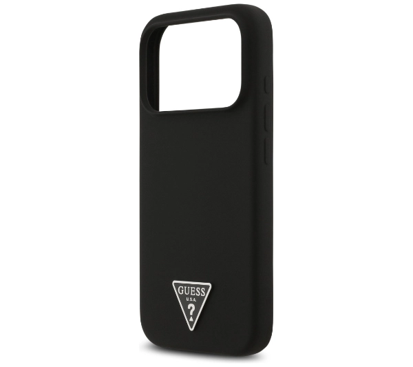 Guess Silicone Triangle Logo MagSafe do iPhone 17 Pro czarny