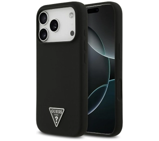 Guess Silicone Triangle Logo MagSafe do iPhone 17 Pro czarny