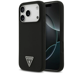 Etui Guess Silicone Triangle Logo MagSafe do iPhone 17 Pro czarny