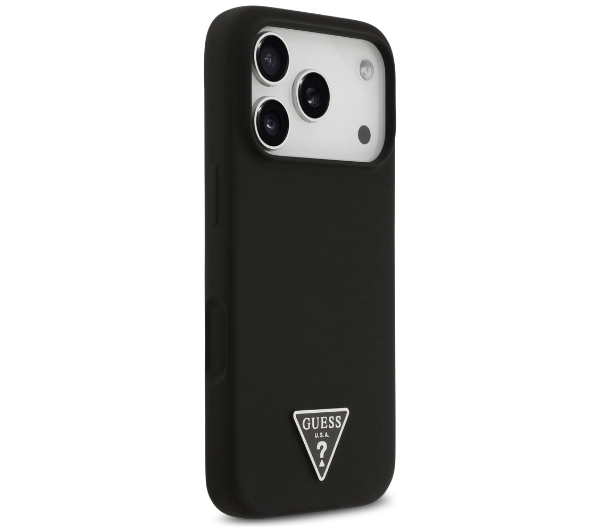 Guess Silicone Triangle Logo MagSafe do iPhone 17 Pro czarny