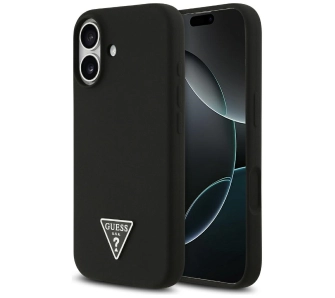 Etui Guess Silicone Triangle Logo MagSafe do iPhone 17 czarny