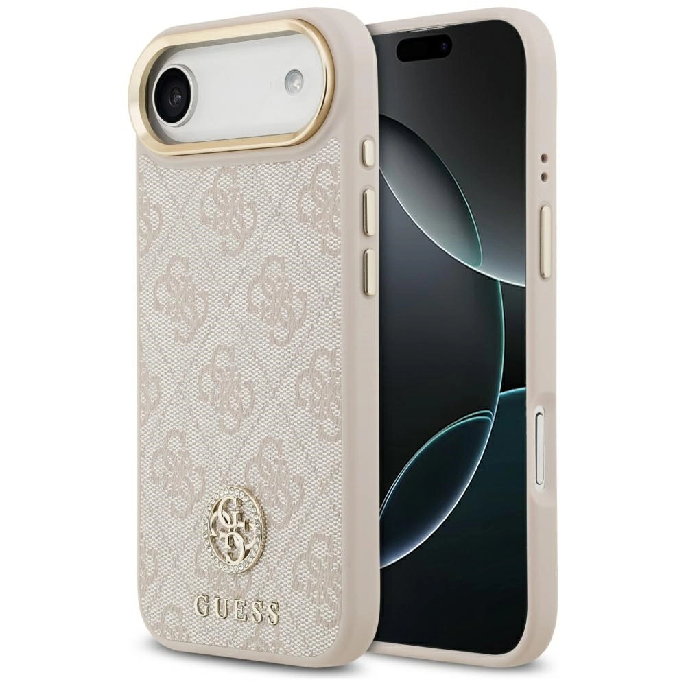Etui Guess 4G Strass Logo MagSafe do iPhone Air Różowy