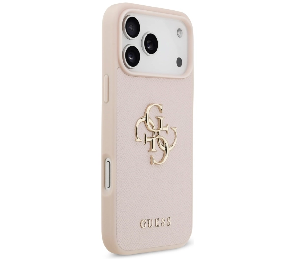 Guess Grained Big 4G & Classic Logo do iPhone 17 Pro Max różowy