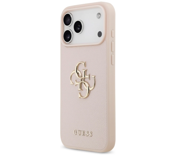 Guess Grained Big 4G & Classic Logo do iPhone 17 Pro Max różowy