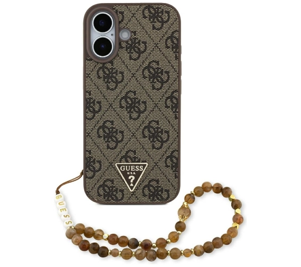 Etui GUESS 4G Strap Triangle Logo MagSafe do Apple iPhone 17 Brązowy