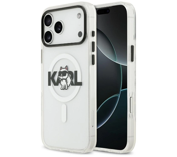 Karl Lagerfeld IML Choupette Sketch Logo MagSafe do iPhone 17 Pro Max Przezroczysty