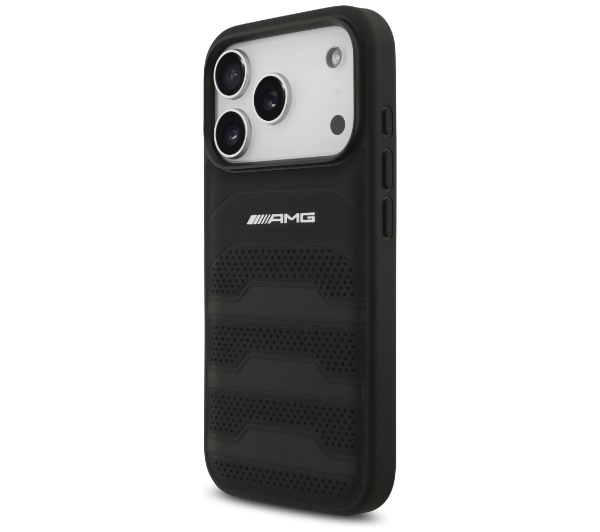 AMG Leather Debossed Lines Logo do iPhone 17 Pro czarny