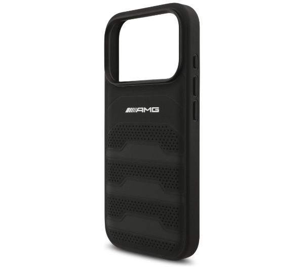 AMG Leather Debossed Lines Logo do iPhone 17 Pro czarny