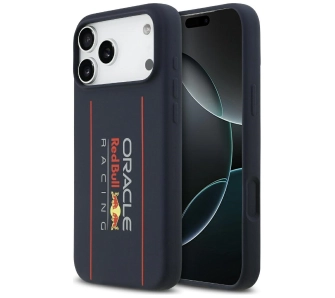 Etui Red Bull Racing Silicone Oversize Vertical Logo MagSafe do iPhone 17 Pro Max Granatowy