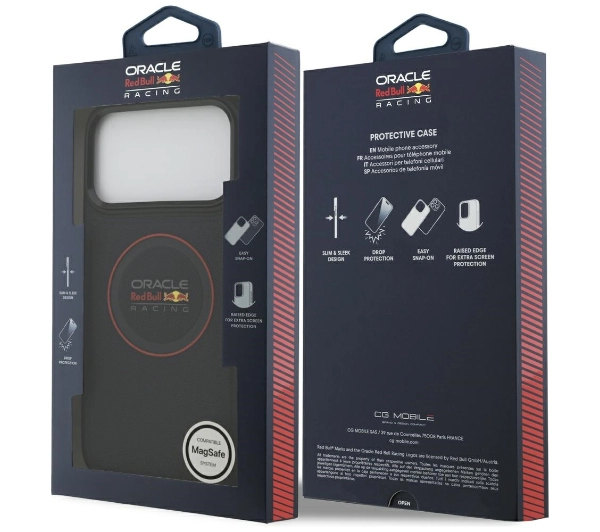 Red Bull Racing Meshed Red Ring & Metal Buttons MagSafe do iPhone 17 Pro Max Granatowy