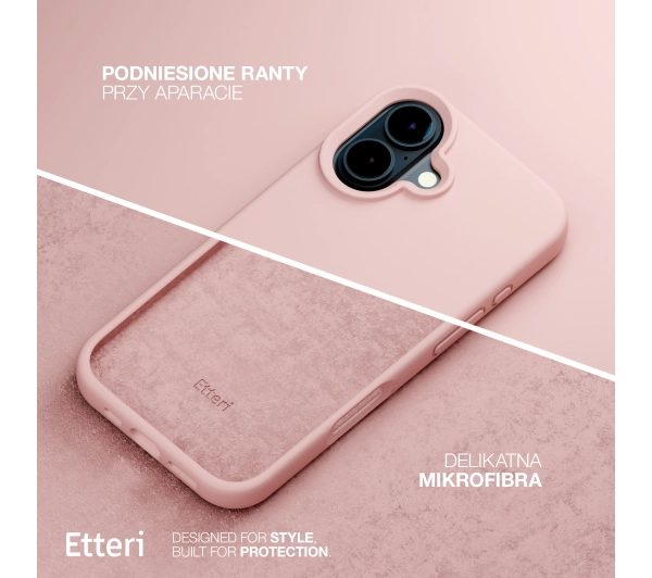 Etteri Silicone Case do iPhone 16 Plus Różowy