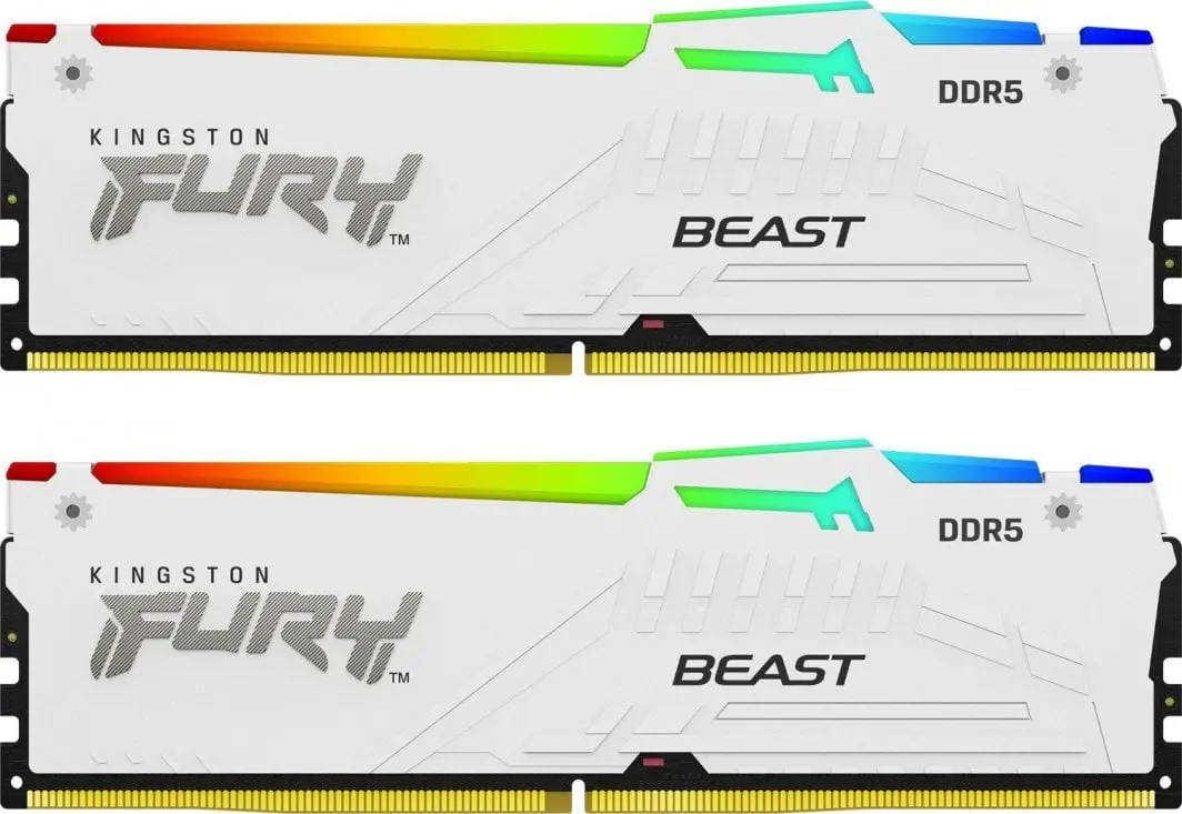 Pamięć RAM Kingston FURY Beast RGB DDR5 64GB (2 x 32GB) 5600 CL36 EXPO Biały