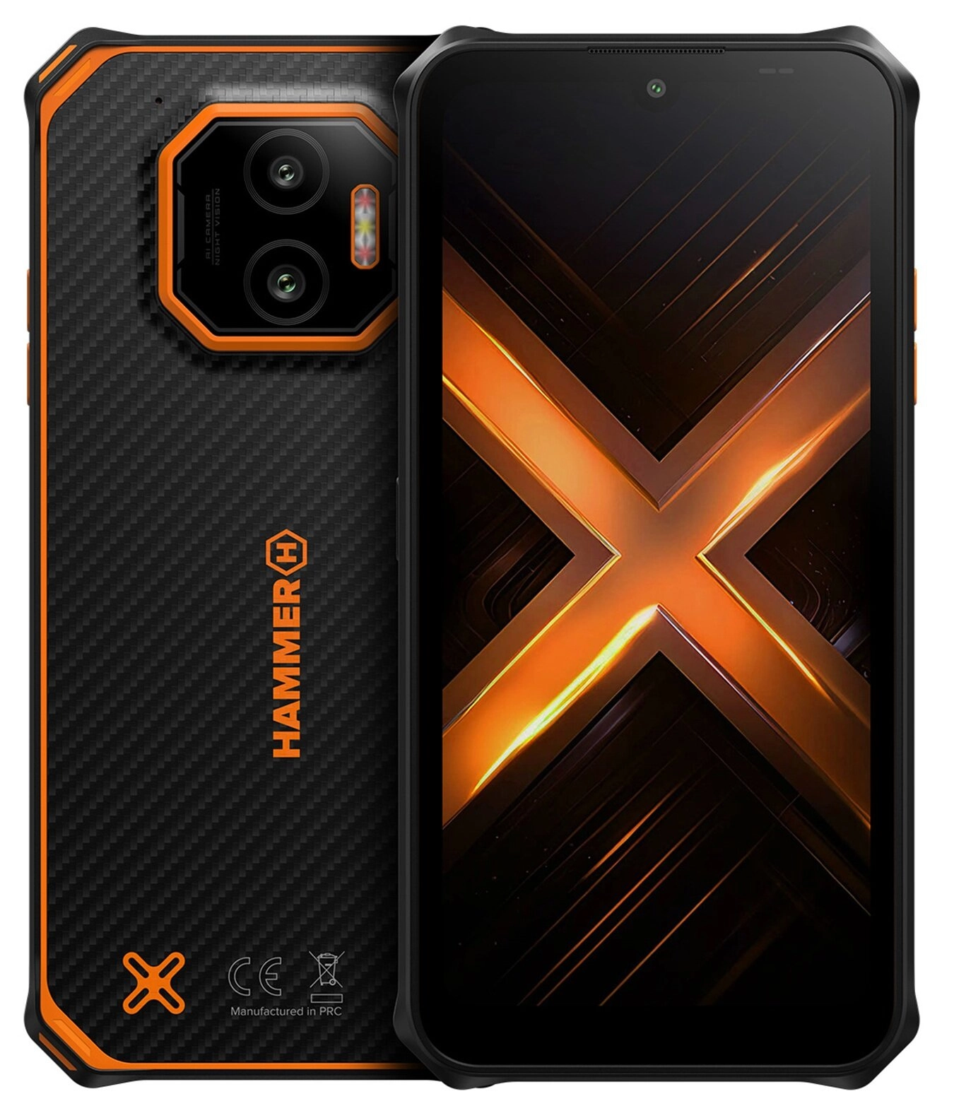 Smartfon HAMMER Energy X2 4G 6/128GB 6.1" 60Hz 50Mpix  Czarno-pomarańczowy