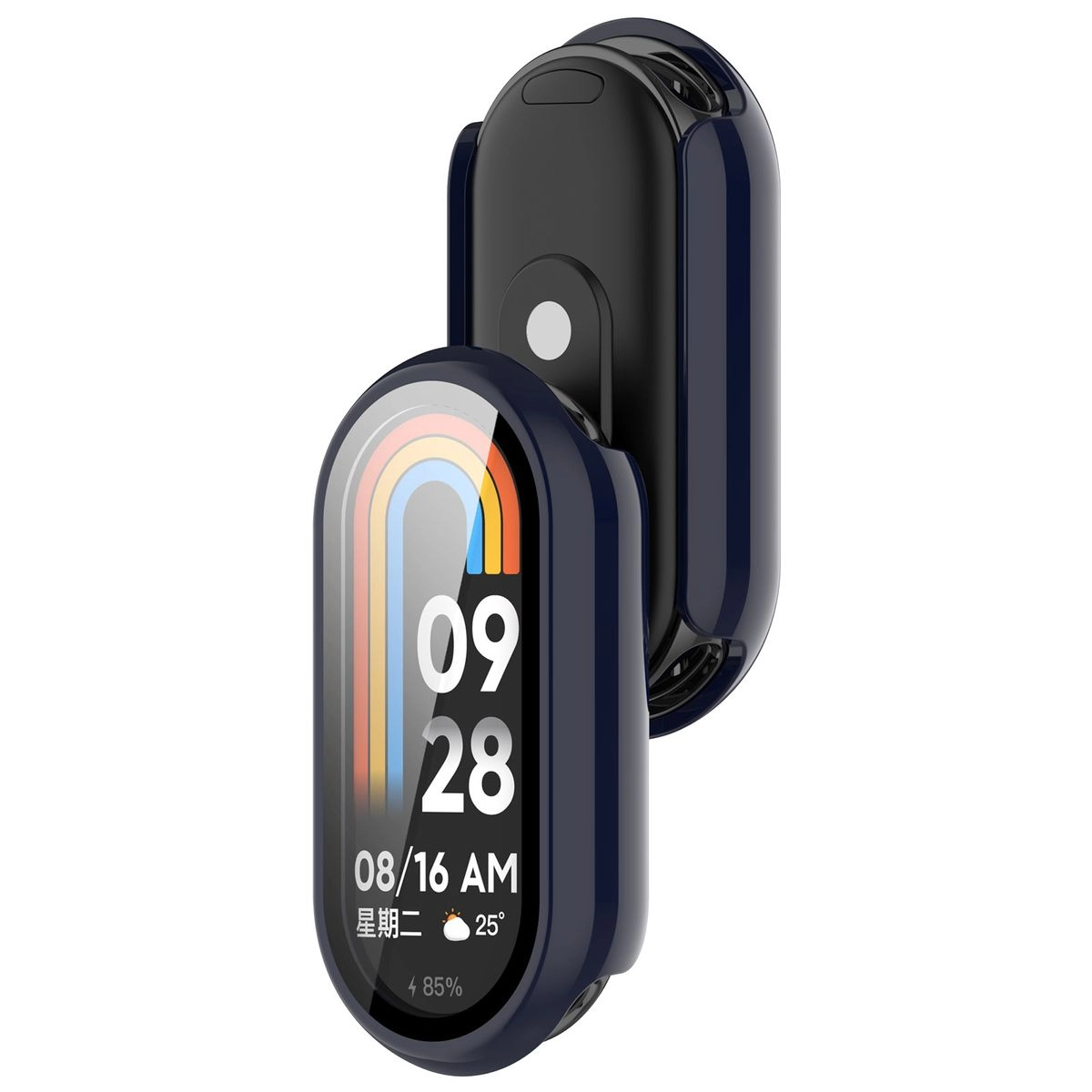Nakładka na tarczę Bizon ze szkłem do Xiaomi Smart Band 10 niebieski