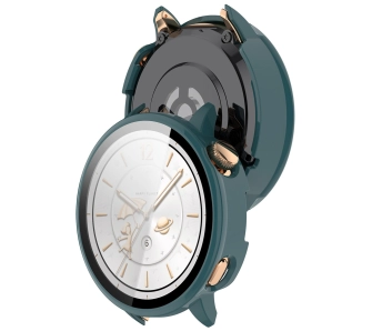 Nakładka na tarczę Bizon ze szkłem do OnePlus Watch 3 43 mm zielony