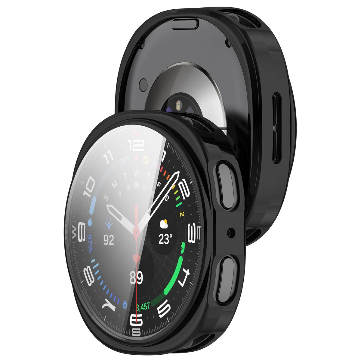 Nakładka na tarczę Bizon Felipe do Samsung Galaxy Watch 8 44 mm czarny