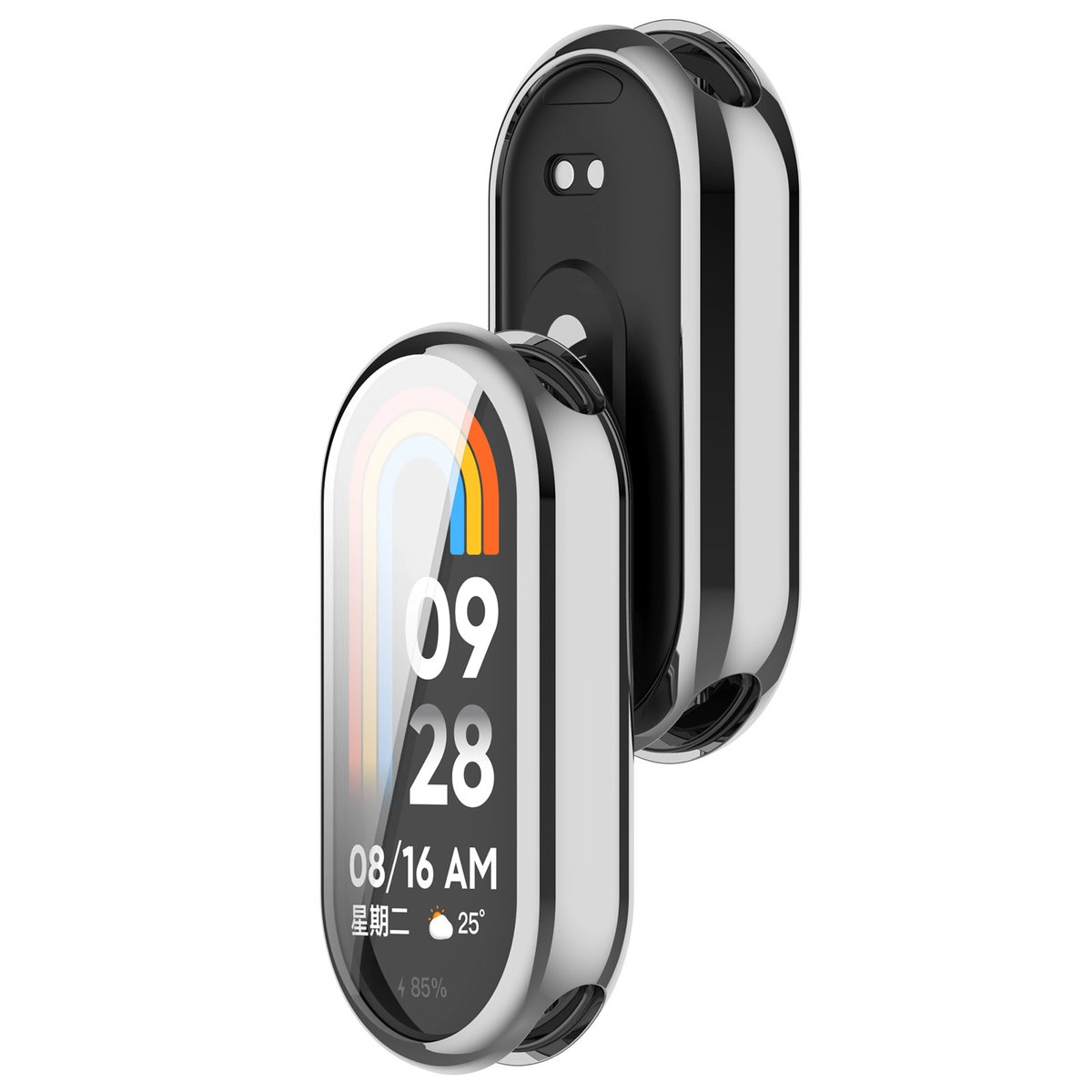 Nakładka na tarczę Bizon Felipe do Xiaomi Smart Band 10 srebrny