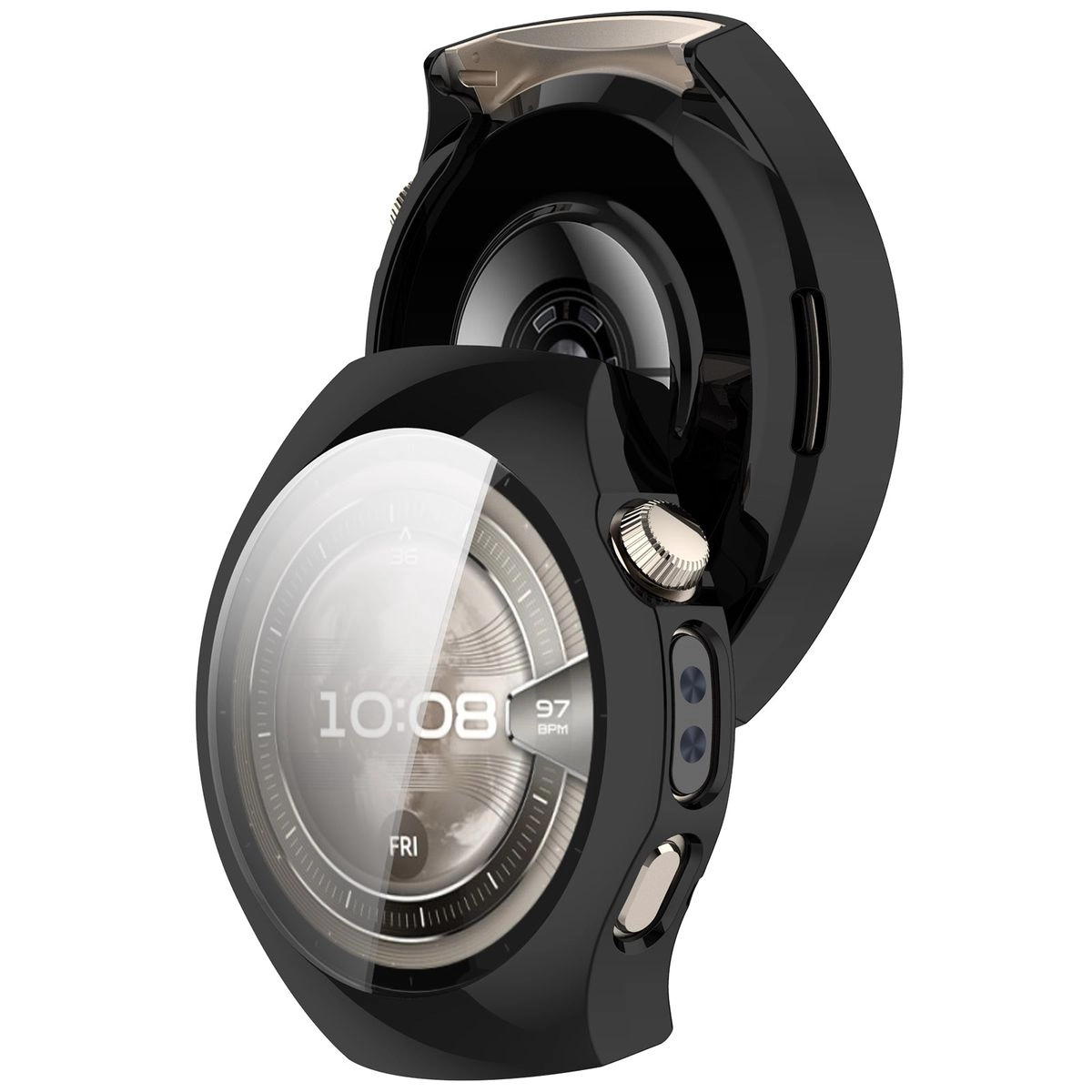 Nakładka na tarczę Bizon Felipe do Huawei Watch 5 46 mm czarny