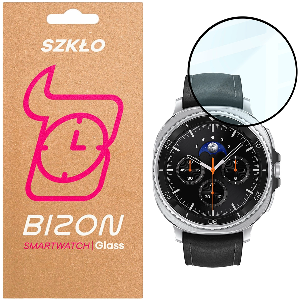 Szkło hybrydowe Bizon Edge Hybrid do Samsung Galaxy Watch 8 Classic 46 mm