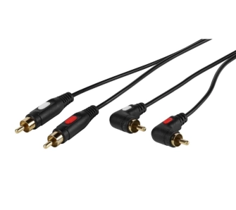 Kabel  audio Vivanco 46126 2x RCA Kątowy 1,5m Czarny