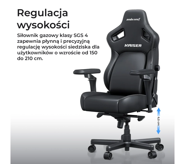Anda Seat Kaiser 4 V2 XL Gamingowy do 150kg Tkanina Szary - Kup na Raty - RRSO 0%