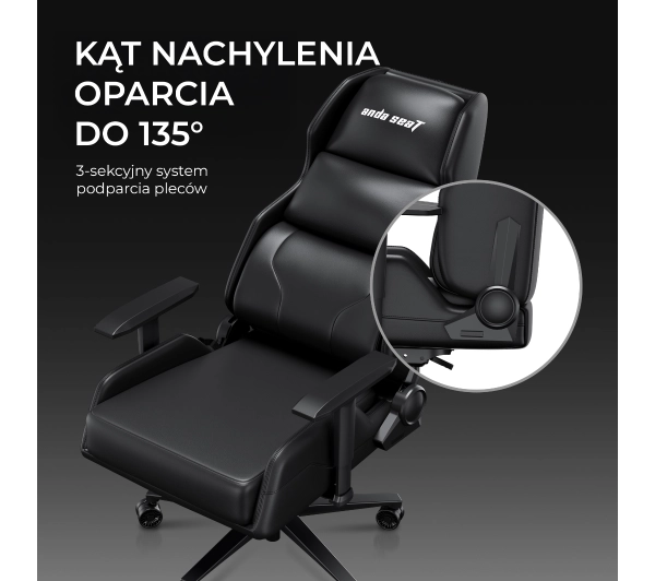 Anda Seat X1 Gaming Sofa Elegant Black Gamingowy do 120kg Skóra Eco Czarny - Kup na Raty - RRSO 0%