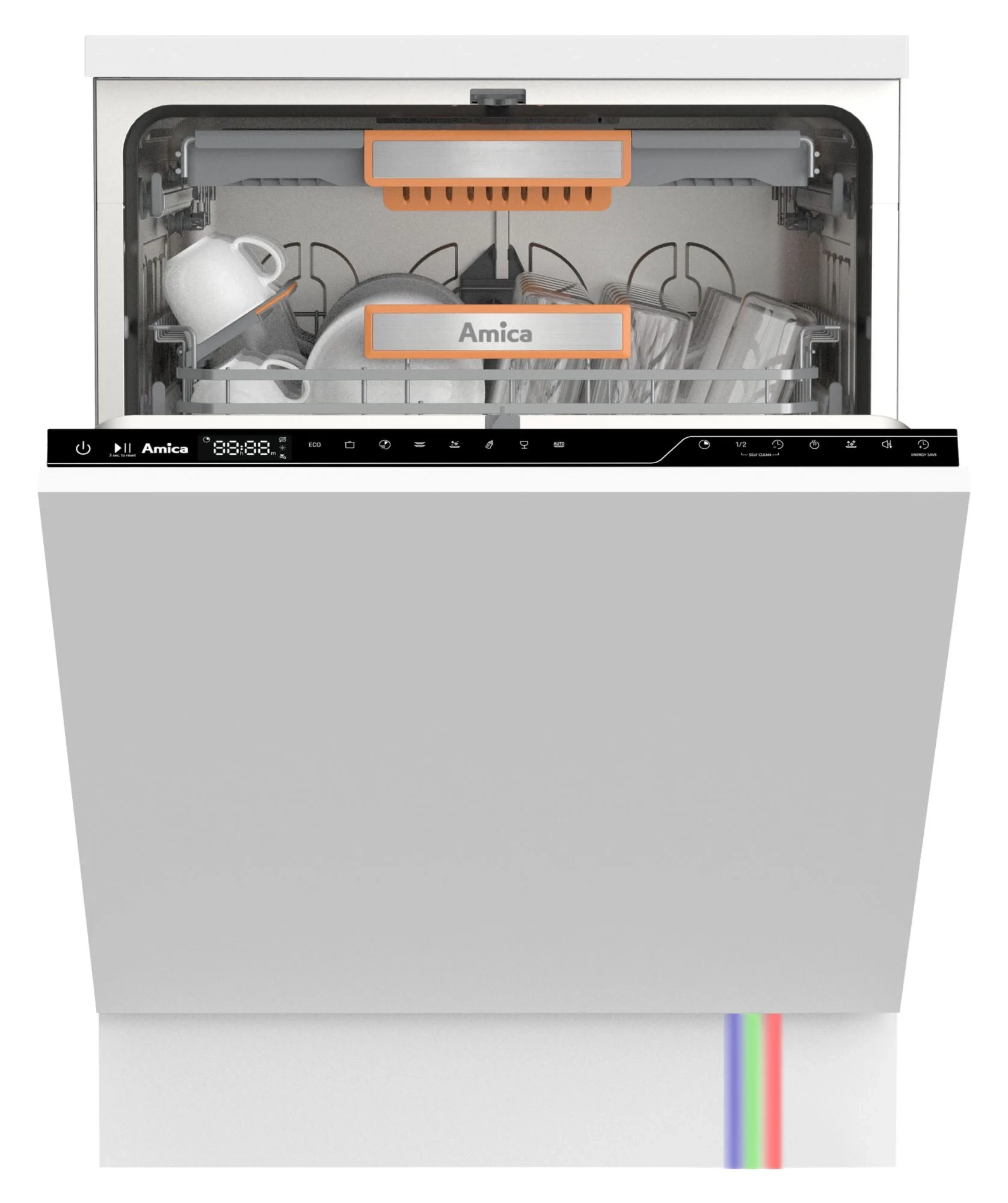 Zmywarka Amica DIF68C8EMONiE 59,8cm Automatyczne otwieranie drzwi Szuflada na sztućce