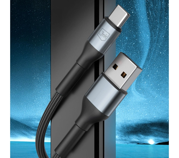 3mk Hyper Cable N-SERIES USB-A do USB-C 2m 9V/2A 18W Czarny