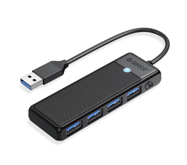 Orico Hub USB-A 4 porty USB-A 3.0 5Gbps czarny