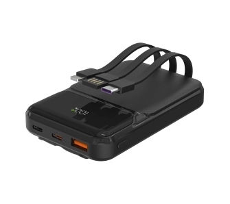 Powerbank S-Link P104 10000mAh Wbudowany kabel PD 20W Czarny