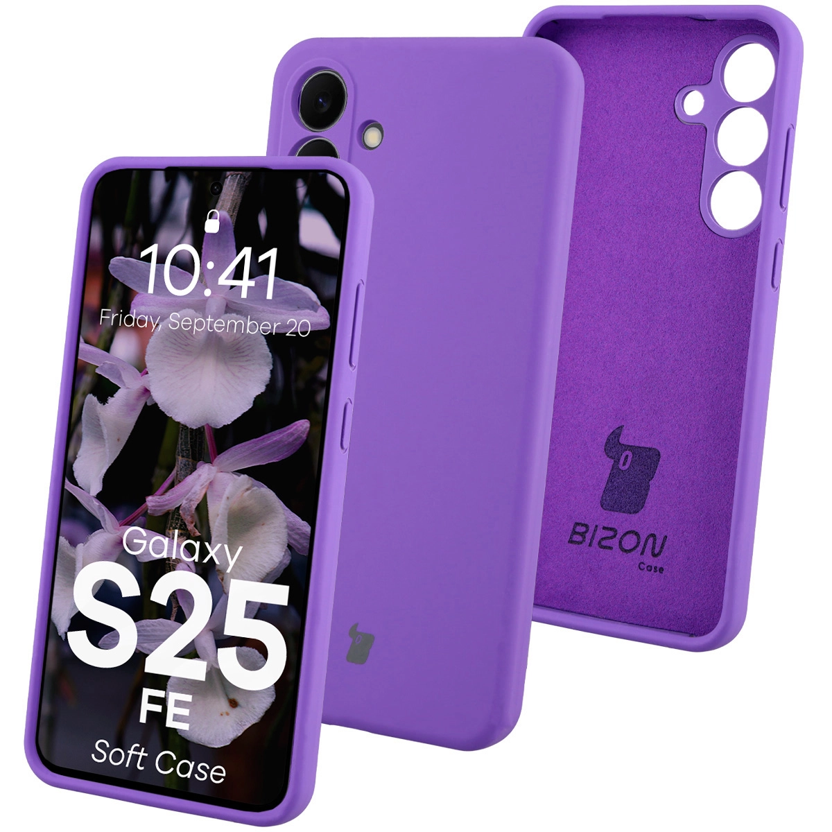 Etui Bizon Silikonowe Soft do Samsung Galaxy S25 FE Fioletowy