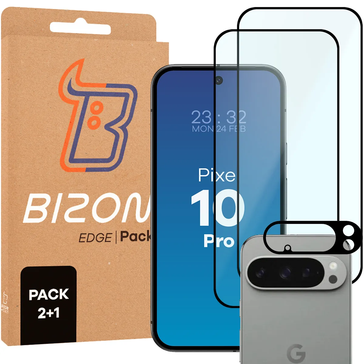 Zestaw ochronny Bizon 2x Szkło + szybka na aparat Edge 2 Pack do Google Pixel 10 Pro