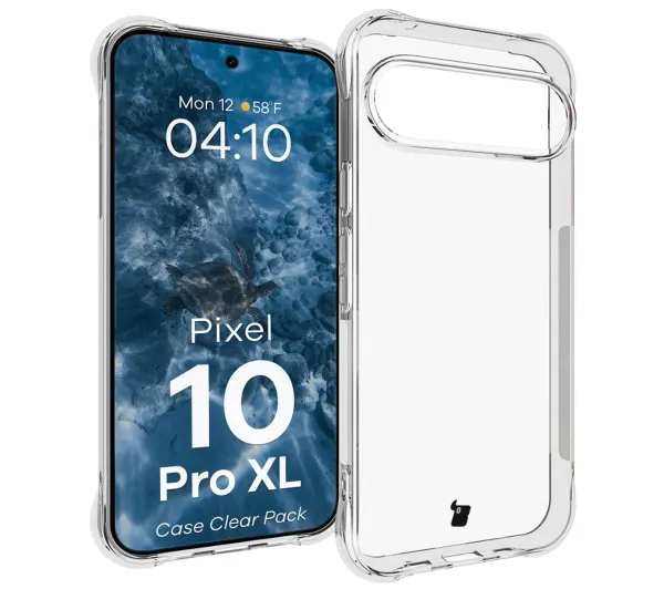 Bizon elastyczne etui Salpa + 2x szkło hartowane + szkło na obiektyw Clear Pack do Google Pixel 10 Pro XL